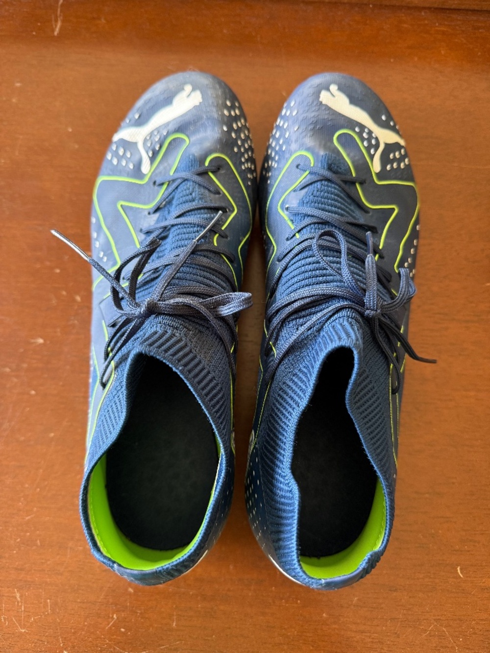 Puma Future Play FG AG Blue Green Soccer Cleats (Men's)